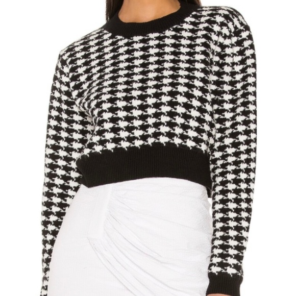 Cropped Houndstooth Sweater - Revolve - Size M - Picture 1 of 7